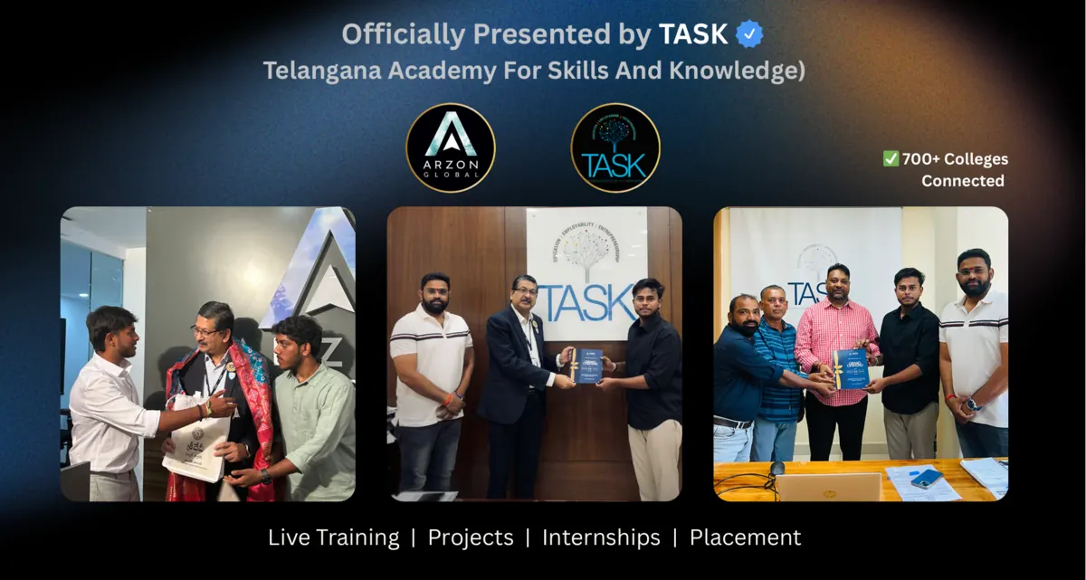 TASK officials attending the Arzon Global launch event on 30 July 2025 in Hyderabad