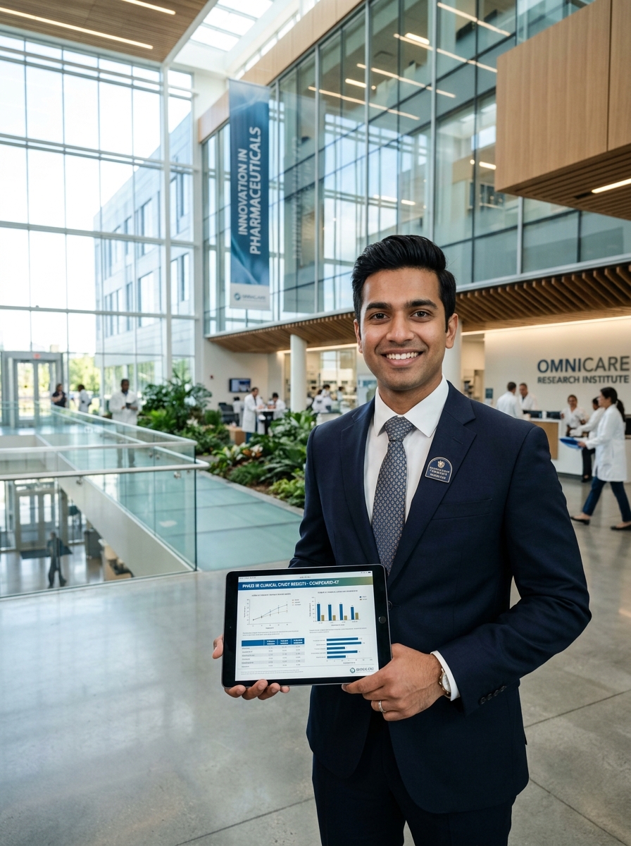 Healthcare graduate using a laptop